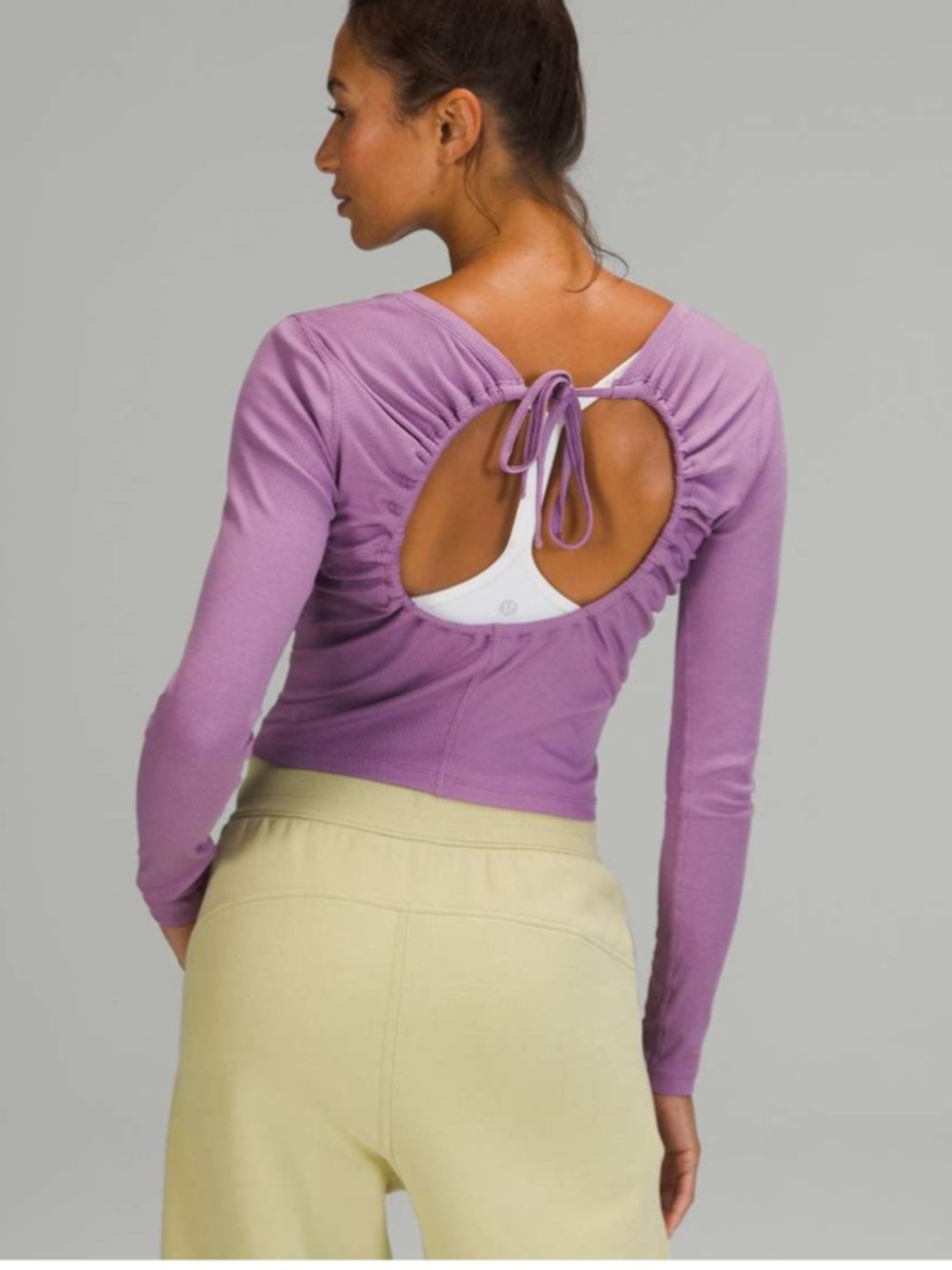 Lululemon Open Back Ribbed Long Sleeve Shirt - Wisteria Purple - Size small (?)